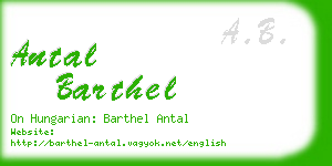 antal barthel business card